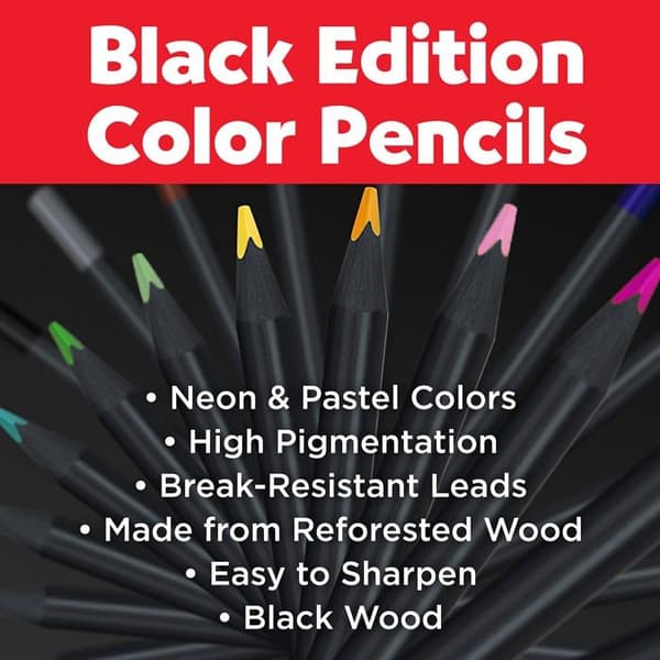 Färgpennor - Faber-Castell - Black Edition - 12 delar - Pastell och neon - Ergonomisk