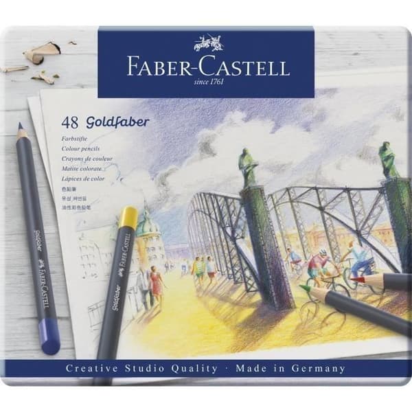 FABER-CASTELL Box med 48 permanenta Goldfaber färgpennor