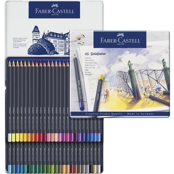 FABER-CASTELL Box med 48 permanenta Goldfaber färgpennor