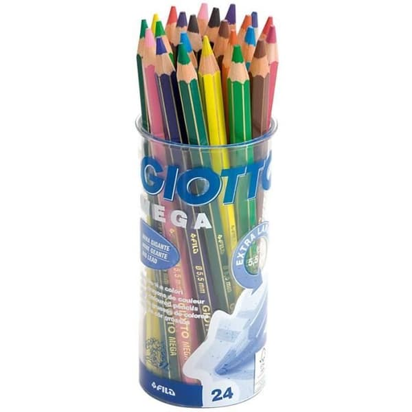 Färgpennor - GIOTTO - Mega x 24 - Trä - Standardbly - Blandat