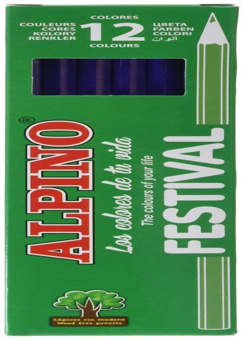Färgpenna - Alpino oljig krita - C0131011 - Festival färgpennor 12 delar Mörkblå