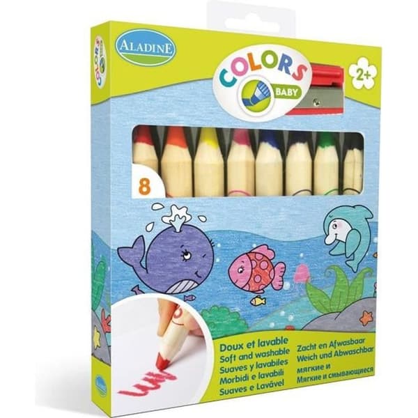 ALADINE 8 Jumbo färgpennor för baby