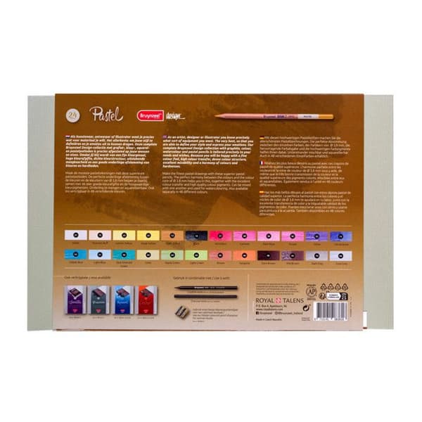 Pastellkritor - Bruynzeel - Box med 24 - Assorterande färger - Hög kvalitet - Spetsens finhet