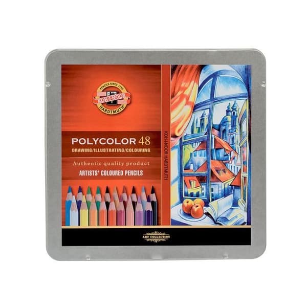 Färgkritor - Koh-I-Noor - Polycolor - Set med 48 - 72 nyanser - Svenska granträ