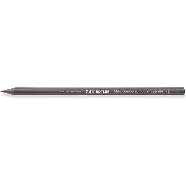 Staedtler Mars Lumograph 100G, Helgrafitpennor för konstnärlig teckning, träfri och med lackad kropp, Box