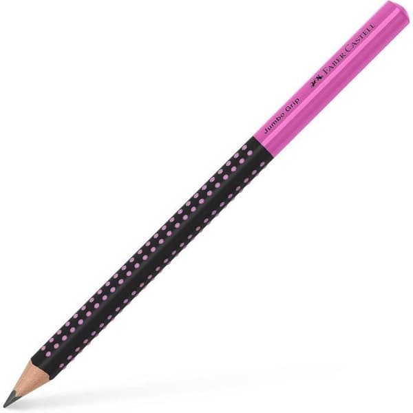 Färgkrita grafit - FABER-CASTELL - Jumbo GRIP TVÅ TONER - Rosa - Tjocklek på spets 3,25 mm - Triangulär