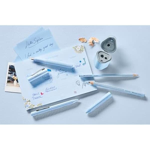 Porte-miner - FABER-CASTELL - Grip 2011 - Ljusblå - Härdighet B - Min 0,5 mm med suddgummi