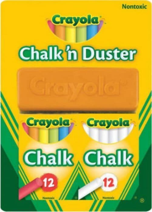 Färgpennor - fet krita Maped *****Krita Crayola 2x12st vit färg + svamp 51-6009