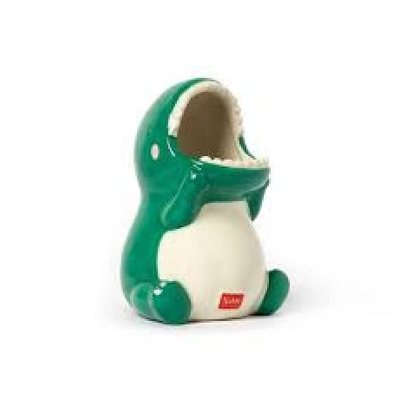 Porte-Stylos i Keramik - LEGAMI - Skrivbordsvänner - Dino Tema - Målad för Hand - 12x9.7 cm