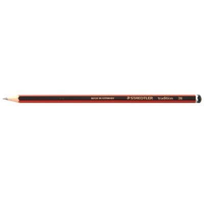 Färgpennor - STAEDTLER - Tradition 3B - Förpackning med 12 - Grafit - Idealisk för skolan och kontoret