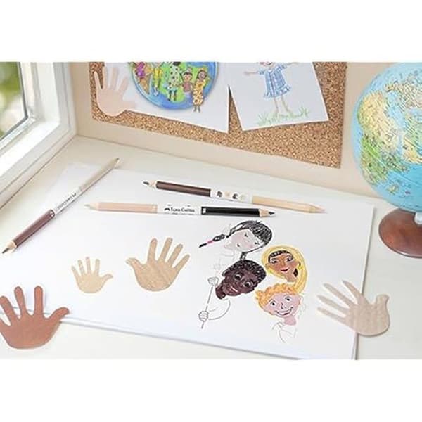 Färgpennor - Faber-Castell - 511514 - 15 stycken - Ergonomiska - Tvåfärgade