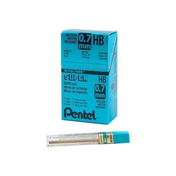 Kritor - Pentel - Super Hi-Polymer - HB - 0.7 mm - Pack om 12 - Svart