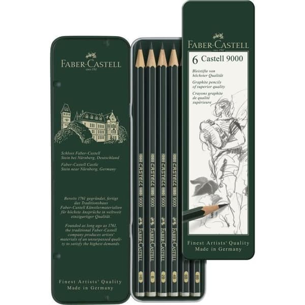 FABER-CASTELL 6 Castell 9000 grafitpennor