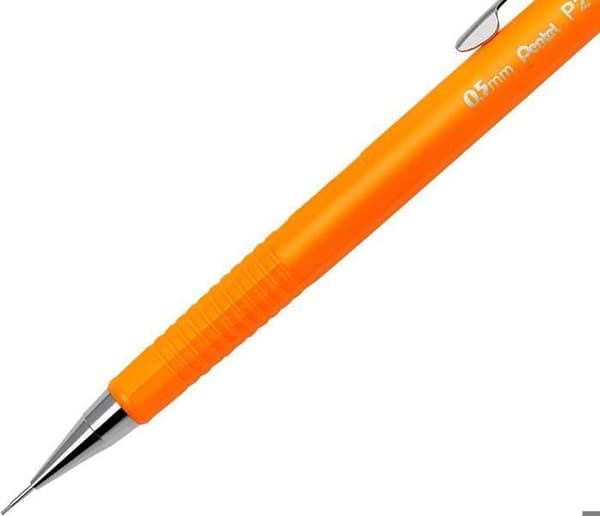Pentel P205 automatisk mekanisk penna, 0,5 mm, enkel penna, fluorescerande orange
