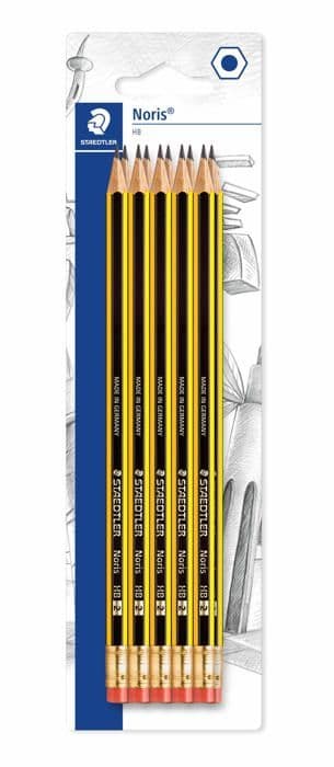 Grafitpenna - Staedtler bly - 122-2BK10D - Paket med 10 HB grafitpennor med suddgummi spets