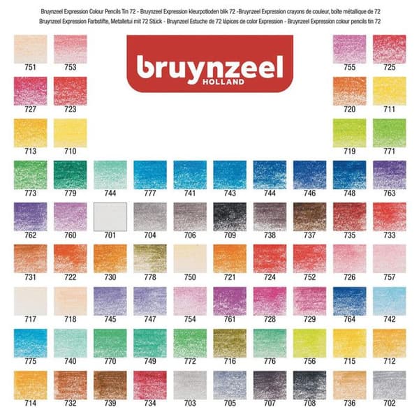 Färgpennor - Expression - Konst - Metalllåda 72 färger - Bruynzeel