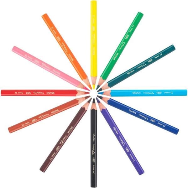 BIC Kids Evolution Triangle ECOlutions Triangulära färgpennor - blandade färger, kartong om 12