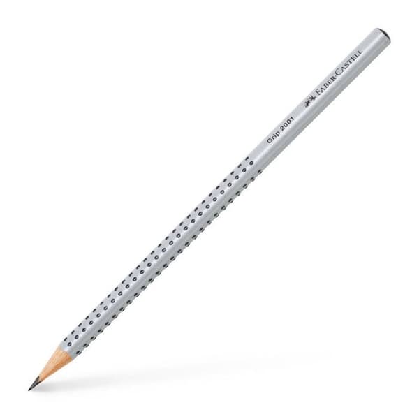 Färgpenna - Faber-Castell - Grip 2001 - HB - Tjocklek 2 mm - Lackad Silver