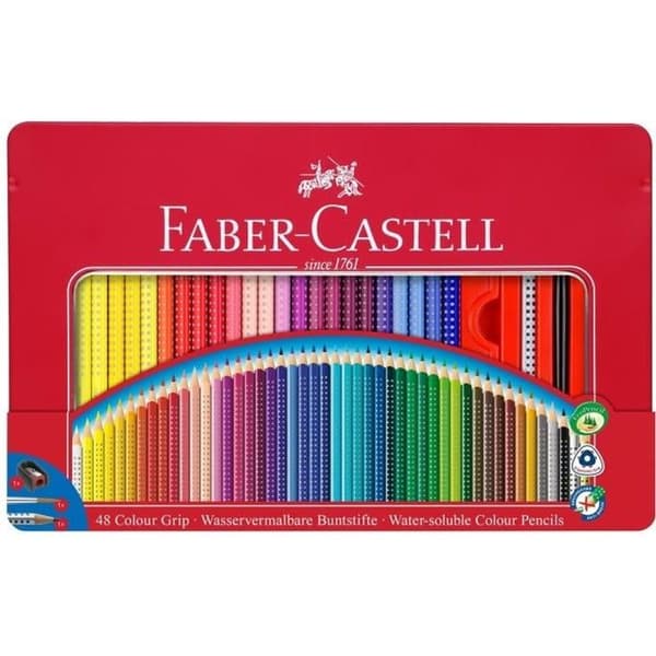 FABER-CASTELL Kartong med 48 färgpennor Color Grip - Diverse färger