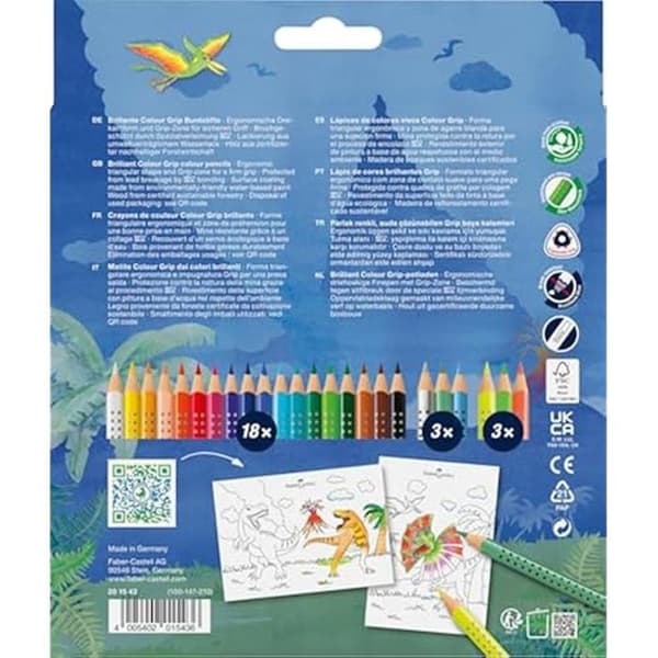 Set med färgpennor - FABER-CASTELL - 201546 - 24 delar - Okrossbara - Metallic och neon