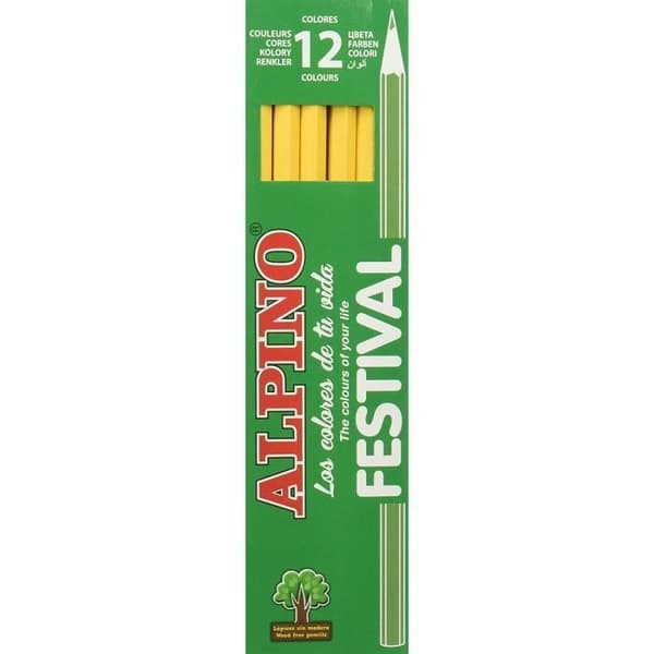 Alpino Alpin Festival Pencil, 12 enheter, gul färg - C0131002