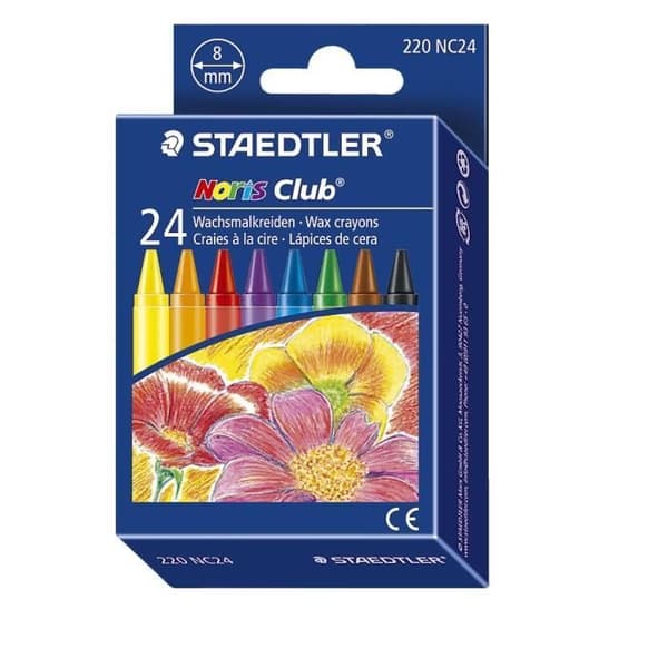 STAEDTLER vaxkritor - 24 assorterade färger - bruchsäkra