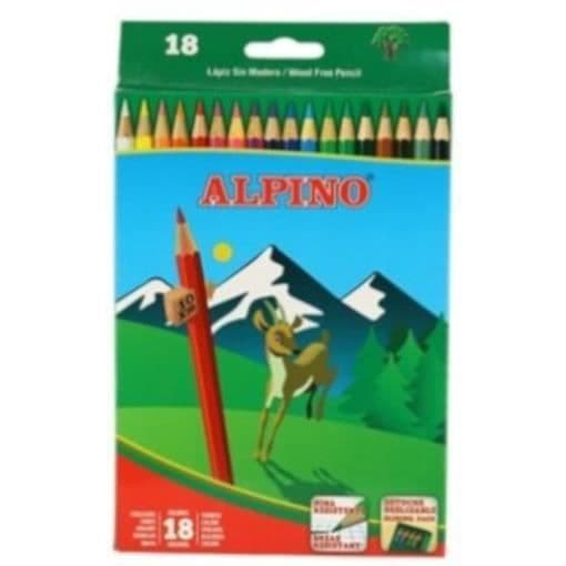 Alpino junior färgpennor 17,5 cm trä 18 st