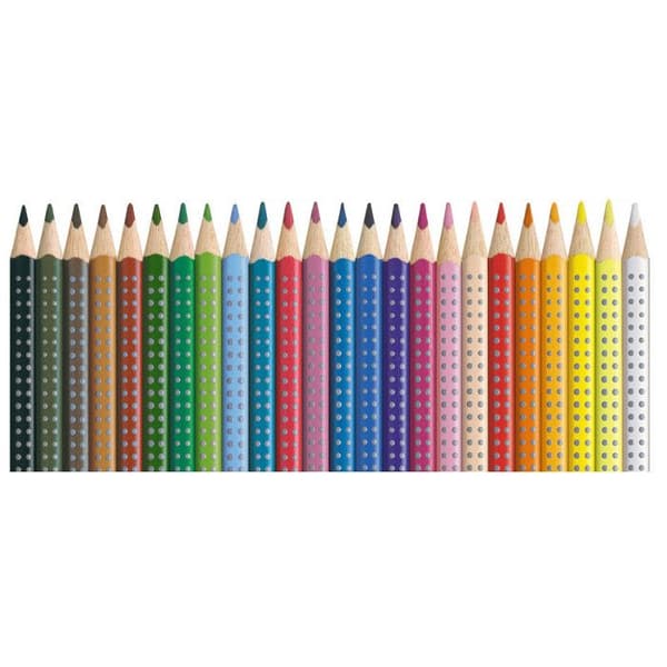 Färgpennor - FABER-CASTELL - Colour Grip - 24 stycken - Assorterande färger - Tvättbara