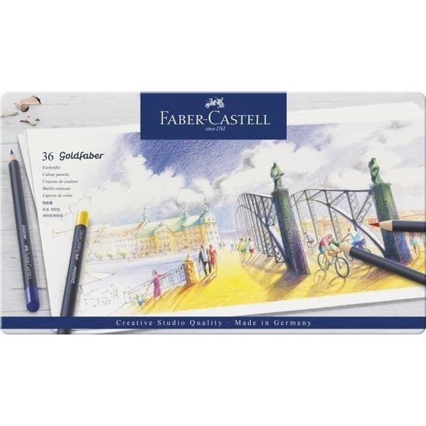 FABER-CASTELL Box med 36 permanenta Goldfaber färgpennor