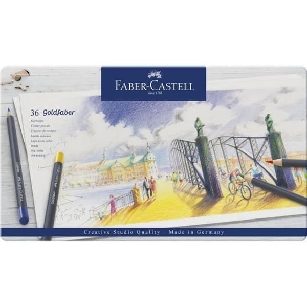 FABER-CASTELL Box med 36 permanenta Goldfaber färgpennor