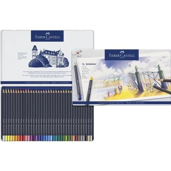 FABER-CASTELL Box med 36 permanenta Goldfaber färgpennor