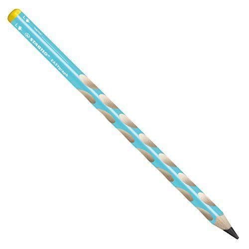 Stabilo EASYgraph - Set med 6 ljusblå HB ergonomiska grafitpennor - Vänsterhänt - 321/02-HB-6