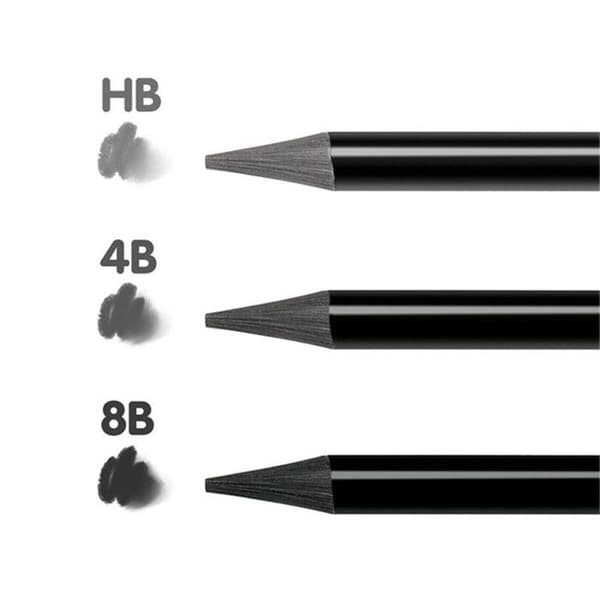 Metalllåda med 3 akvarellgrafitpennor HB/4B/8B + 1 pensel + 1 suddgummi + 1 MILAN pennvässare