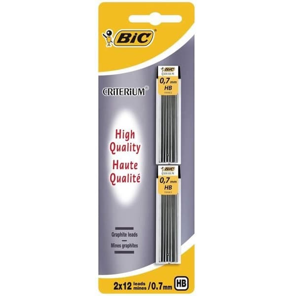 BIC - Mines Criterium® - 0,7 HB - Svart - Vuxen - Unisex - x2
