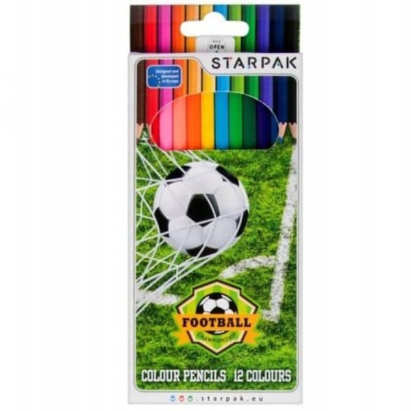 Färgpennor - fet krita Starpak - 276561 - Pennor 12 col Fotboll