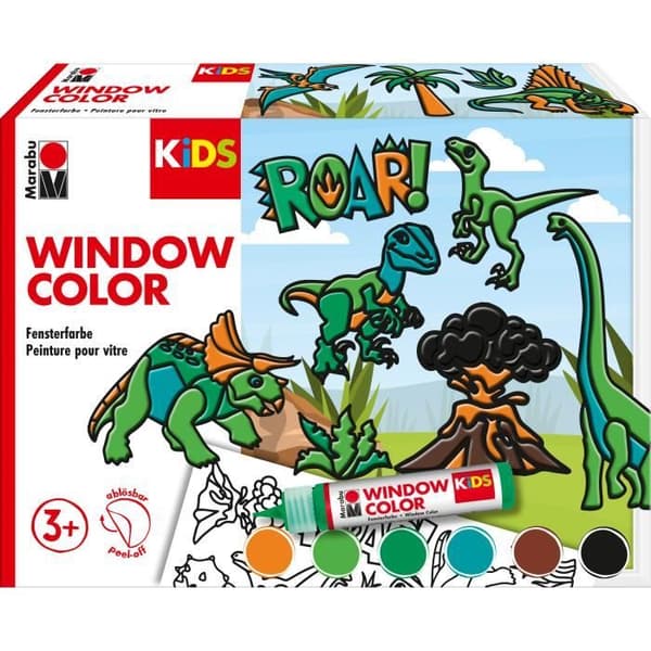 Marabu KiDS fönsterfärgset "Dinosaur" - 8 färger