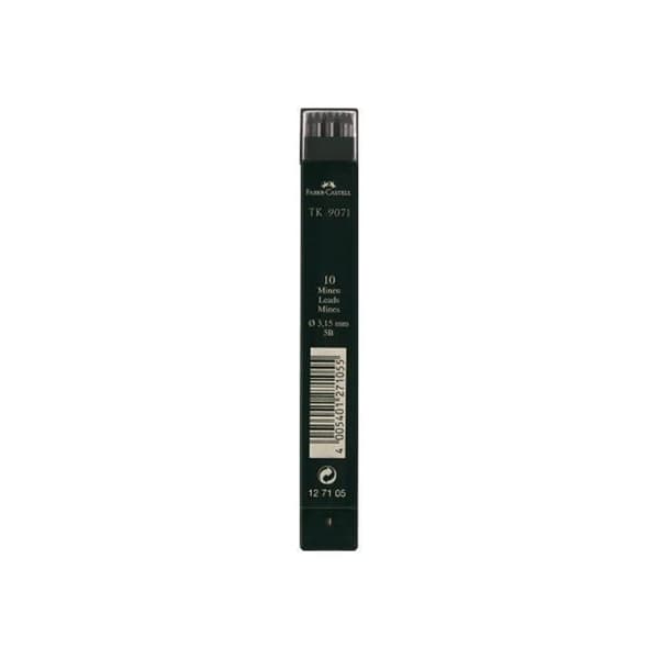 Faber-Castell TK 9071 5B blyertspenna intensiv svart 2 mm paket med 10 st för Faber-Castell TK 4600, 9400, 9500