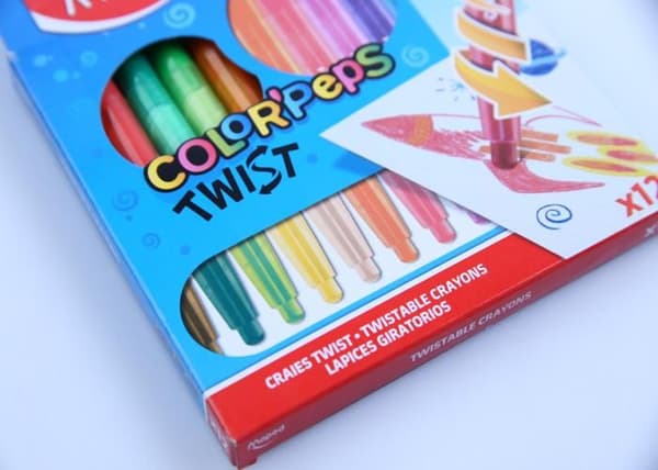 Vaxkrita - Color'Peps - Twist - 12 färger - Retraktabel spets - Plastöverdrag