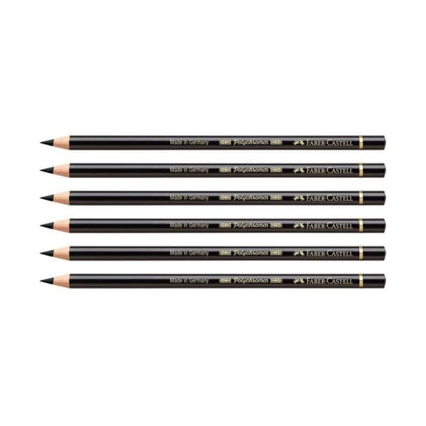 Set med 6 färgpennor - Svart - 199 - Polychromos Faber-Castell