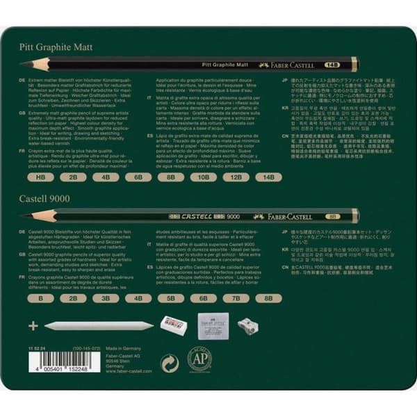 Grafitkritor - Ritning - Skiss - Faber-Castell - Pitt Graphite Matta - Förpackning 20
