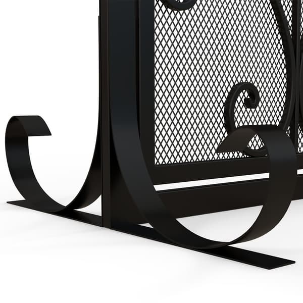 Säkerhetsgrind för Öppen Spis, 105x80.5 cm, Svart