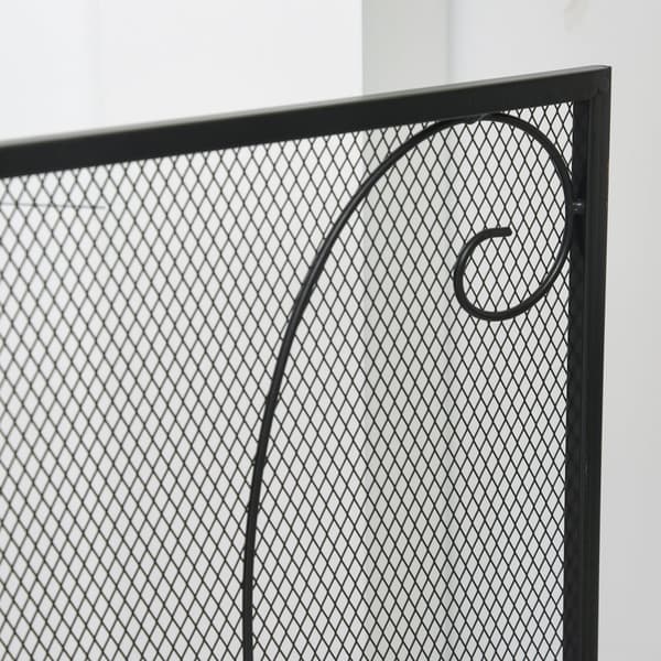 Eldstadsskärm, 132.5x76.5 cm, Svart