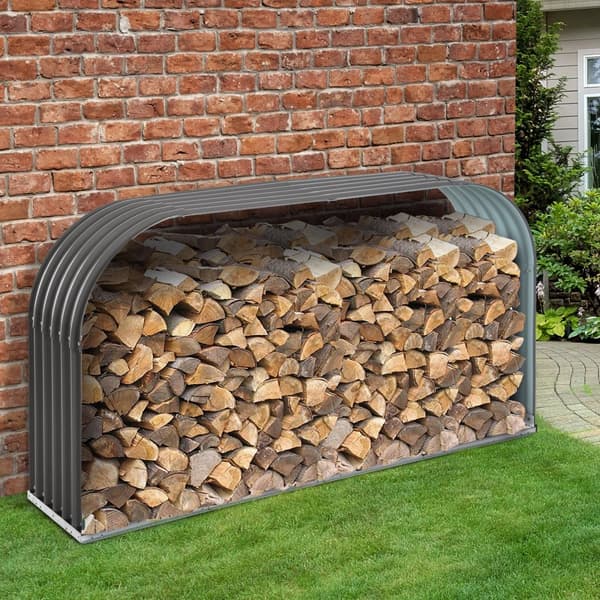 Vedställ, 208x46x112 cm, Grå