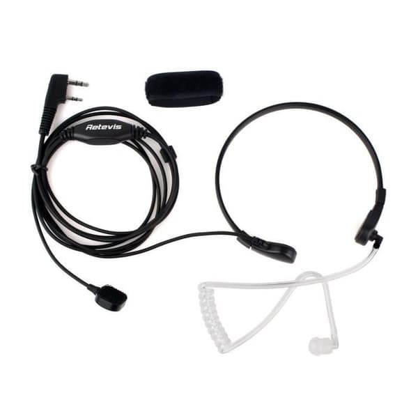 Retevis Walkie Talkie Headset 2-stifts PTT Mikrofon Öronsnäcka Kompatibel med Walkie Talkie RT24 RT22 RT27 RT5 RT5R H777