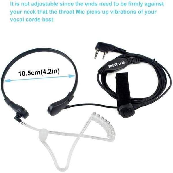 Retevis Walkie Talkie Laryngophone kompatibel med Walkie Talkie RT24 RT27 RT22 RT28 RT617 RT618 Baofeng UV-5R BF-888S Kenwood WOUXU