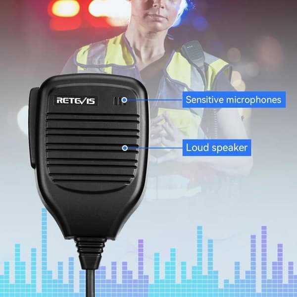Retevis Walkie Talkie Mikrofon 2-stifts högtalarmikrofon kompatibel med Baofeng UV-5R BF-888S Retevis RT24 RT27(2 st)