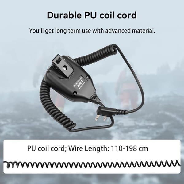 Retevis Walkie Talkie Mikrofon 2-stifts högtalarmikrofon kompatibel med Baofeng UV-5R BF-888S Retevis RT24 RT27(2 st)