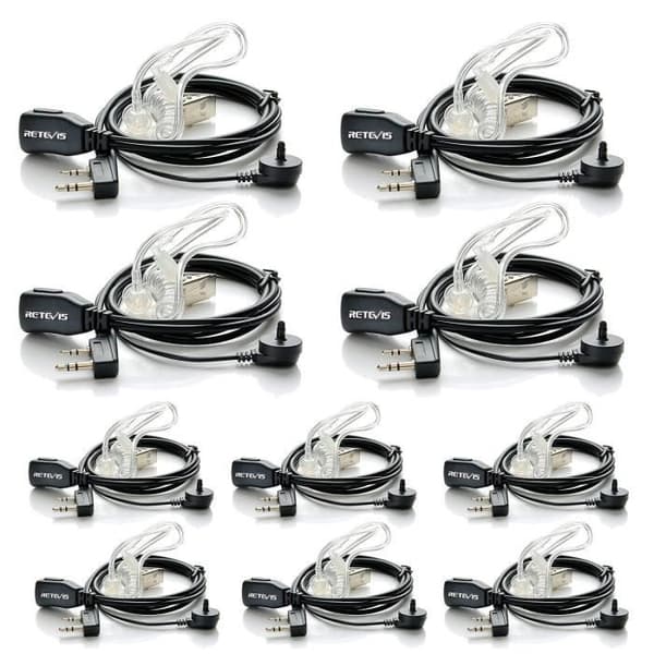Retevis Walkie Talkie hörlurar 2-stifts transparent hörsnäcka Kompatibel med Retevis RT24 RT22 RT27, RT3, RT5 etc Walkie Talkies