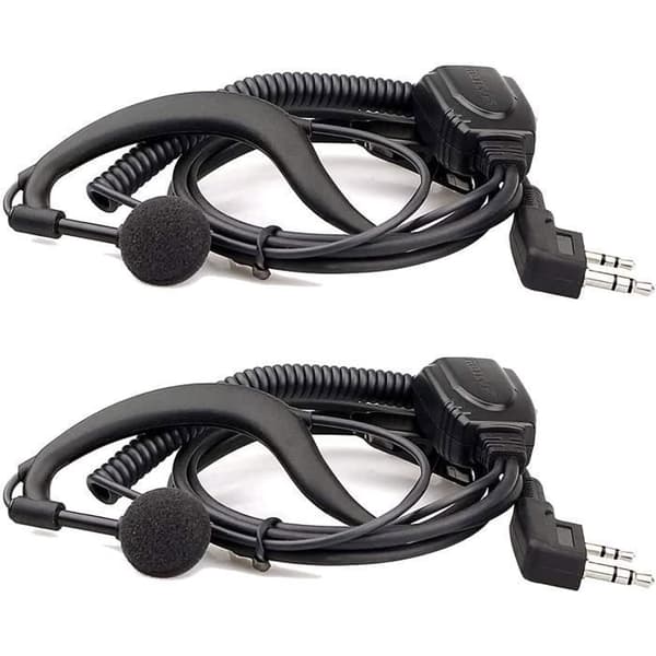 Retevis Walkie Talkie hörsnäcka med mikrofon Kenwood 2-stifts typ C headset kompatibelt med tvåvägsradio RT24 RT28 RT622 RT27
