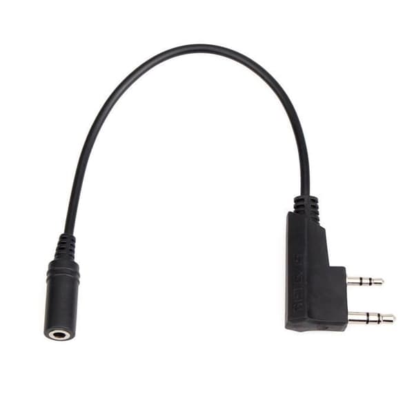 Retevis TCK01 Walkie Talkie-ljudadapter 2-stift till 3,5 mm hona hörlursljudöverföringskabel
